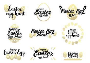 Golden Easter Egg Hunt Vectors - vector gratuit #441659 