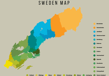 Sweden Map Vector Illustration - бесплатный vector #441739