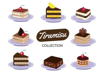 Free Tiramisu Cake Collection Vector - vector gratuit #441839 