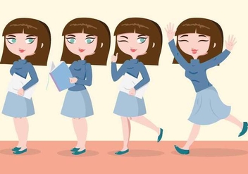 Student Woman Characters Vector - Free vector #441849