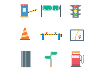 Colorful Traffic Icons - Free vector #441899