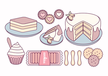 Vector Tiramisu and Sweets Illustration - Free vector #441929