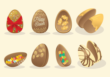 Chocolate Easter Eggs Vector - Free vector #441979