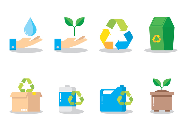 Recycling Flat Icon - vector gratuit #442349 