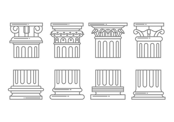 Roman column icons - vector gratuit #442429 