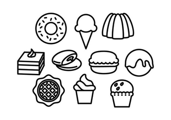 Free Sweet Food Line Icon Vector - Free vector #442439