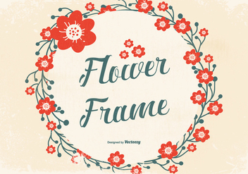 Grunge Flower Frame Background - бесплатный vector #442509