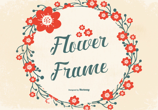 Grunge Flower Frame Background - vector #442509 gratis