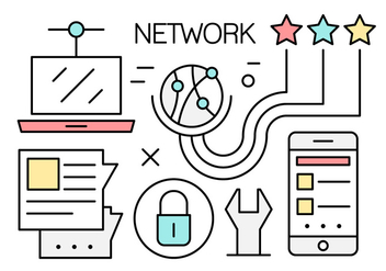 Free Linear Global Networking Vector Icons - vector #442629 gratis