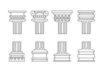 Roman column vectors - vector gratuit #442739 