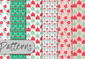 Colorful Roses Pattern Set - Free vector #442999