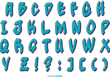 Blue Grafitti Style Alphabet Collection - vector gratuit #443139 