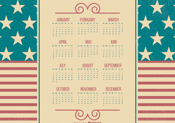Patriotic Style 2017 Grunge Calendar - бесплатный vector #443259