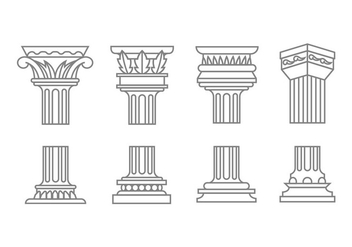 Roman column icons - vector #443289 gratis