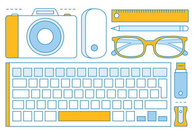 Free Linear Office Tools Elements - vector gratuit #443419 