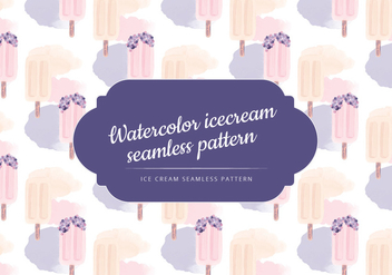 Vector Watercolor Ice Cream Seamless Pattern - бесплатный vector #443429