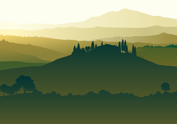 Landscape Of Tuscany Free Vector - бесплатный vector #443559