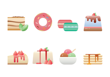 Delicious Dessert Icon Set - бесплатный vector #443589