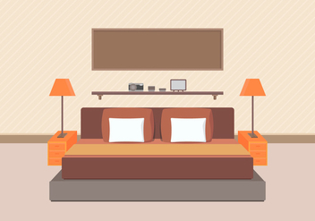 Modern Bedroom Furniture Vector - Free vector #443849