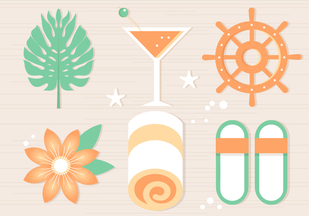 Free Summer Beach Elements Background - Free vector #443869