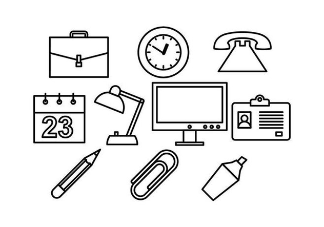 Free Office Line Icon Vector - Free vector #444109