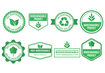 Biodegradable Vector Badges Collection - бесплатный vector #444119