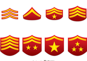 Red Military Rank Emblem Vectors - Free vector #444309