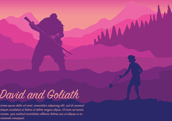 David and Goliath Vector Background - vector gratuit #444349 
