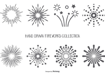 Hand Drawn Style Fireworks Shapes Collection - Free vector #444589