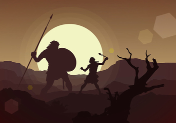 David and Goliath Free Vector - Free vector #444639