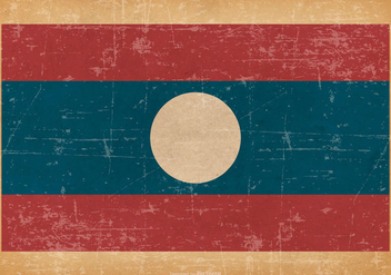 Old Grunge Flag of Laos - vector gratuit #444959 