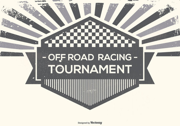 Offroad Racing Retro Style Illustration - vector gratuit #444969 