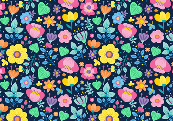 Seamless Ditsy Floral Pattern - vector #445019 gratis