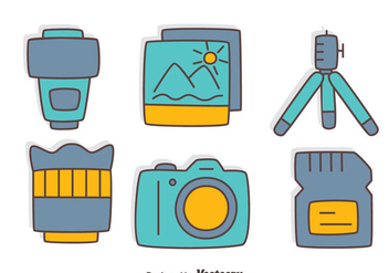 Hand Drawn Camera Element Collection Vector - Free vector #445079