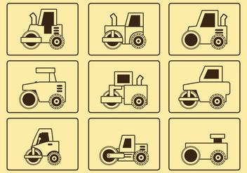 Road Roller Line Icon Set - Free vector #445099