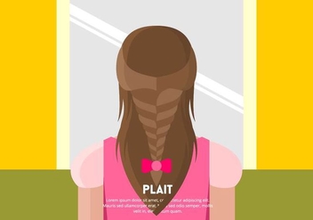 Girl with Plait Background Vector - vector gratuit #445109 