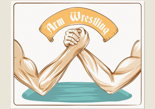 Colorful Arm Wrestling Illustration Template - бесплатный vector #445119