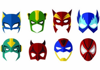 Vector Of Super Hero Masks - бесплатный vector #445199