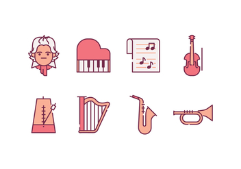 Classical Music Icons - vector #445269 gratis