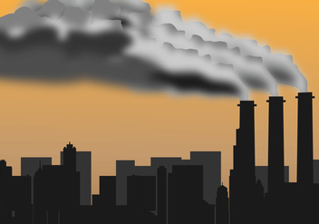 Factory Pollution Silhouette - vector gratuit #445679 
