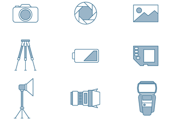 Photography Icons - vector #445699 gratis