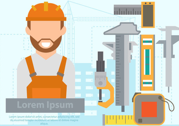 Construction Engineer With The Equipment - Free vector #445849