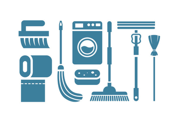 Cleaning tool vector icons - vector gratuit #445889 