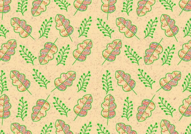 Ditsy Leaf Pattern Vector - Free vector #446079
