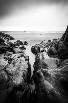 A walk on the beach - Galway, Ireland - Black and white photography - бесплатный image #447349