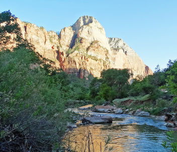 Virgin River Sunset in Zion NP 2014 - Free image #450779