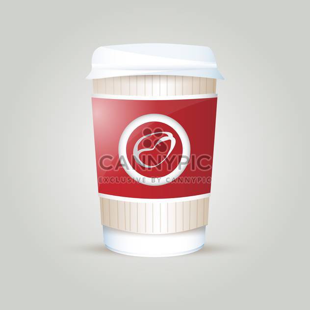 Vector illustration of paper coffee cup on white background - vector gratuit #125819 