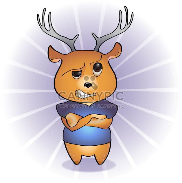 Vector illustration of disgruntled cartoon deer - vector gratuit #126259 