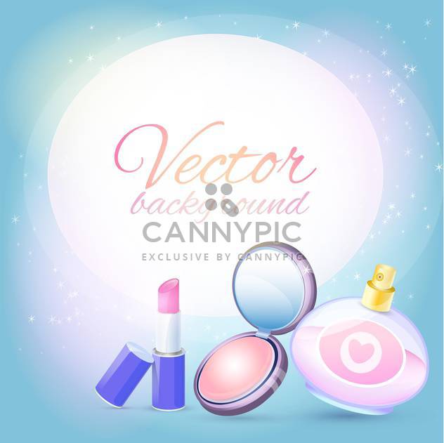 Vector illustration of female cosmetics on magic background - vector #126519 gratis