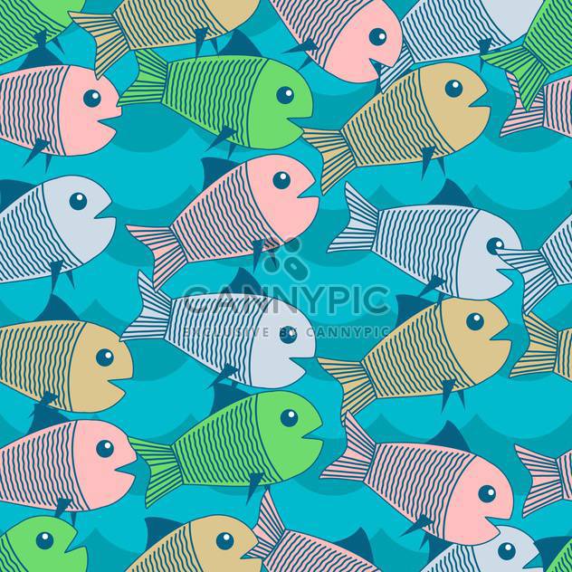 Vector background with cute colorful fish - vector #126699 gratis